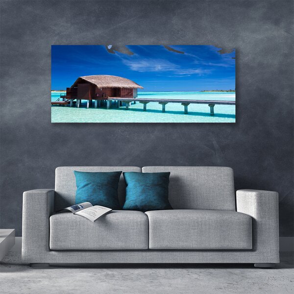 Tablou pe panza canvas South Sea Beach House Arhitectura Albastru Maro