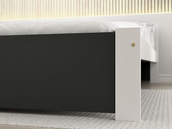 Pat de o persoana IKAROS 90 x 200 cm, antracit/alb Saltele: Cu saltele Coco Maxi 20 cm, Somiera pat: Fara somiera