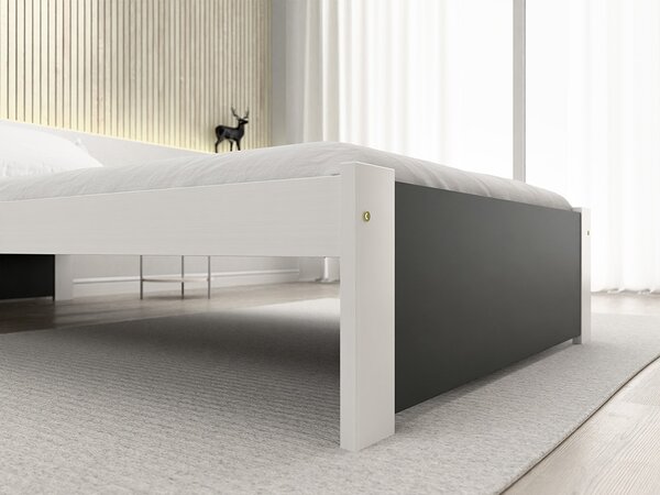 Pat de o persoana IKAROS 90 x 200 cm, antracit/alb Saltele: Cu saltele Coco Maxi 20 cm, Somiera pat: Fara somiera
