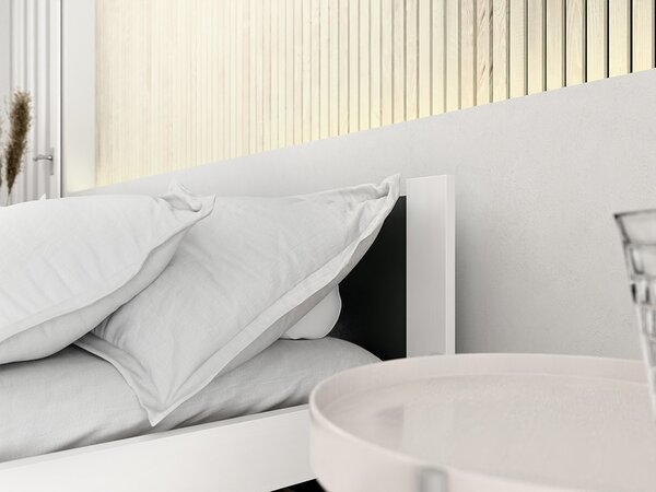Pat de o persoana IKAROS 90 x 200 cm, antracit/alb Saltele: Cu saltele Coco Maxi 20 cm, Somiera pat: Fara somiera