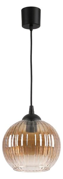 Brilagi - Lampă suspendată LED pe cablu R GLASS 1xE27/60W/230V diam. 18 cm negru/maro fumuriu