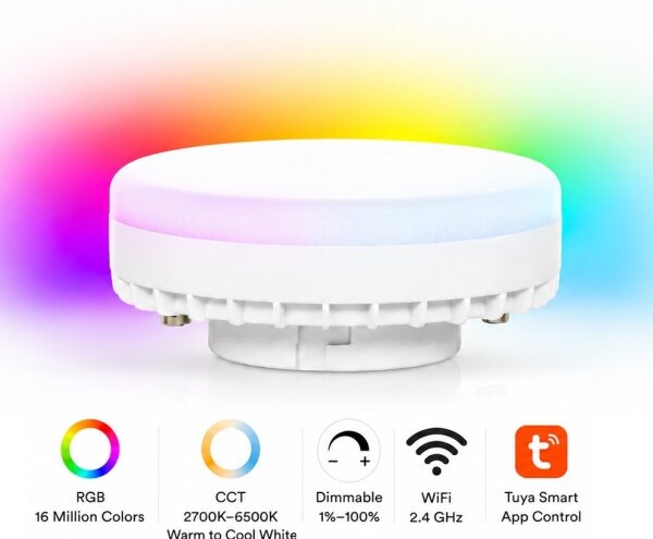 Brilagi-LED Lampă LED RGB încastrată dimmabilă AURA LUX 1xGX53/14W/230V Wi-Fi Tuya negru/fumuriu