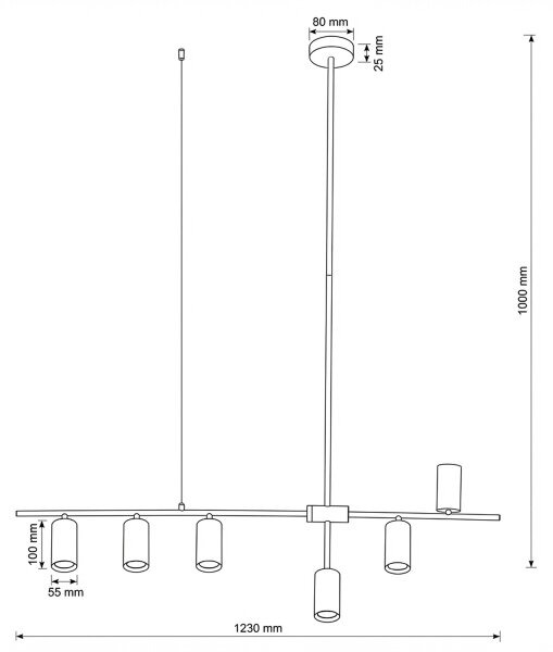 Brilagi - Lustră pe cablu CRANE 6xGU10/30W/230V albă
