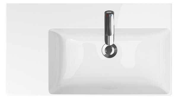 Cersanit Inverto lavoar 80x45 cm dreptunghiular de blat alb luciu K671-016