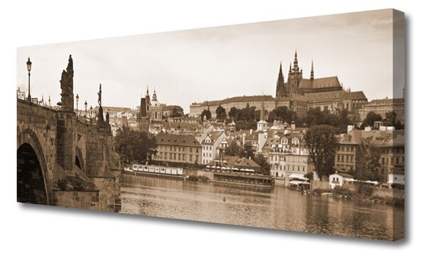 Tablou pe panza canvas Praga Podul Peisaj Sepia