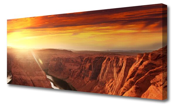 Tablou pe panza canvas Grand Canyon Peisaj Brun Aur Roșu