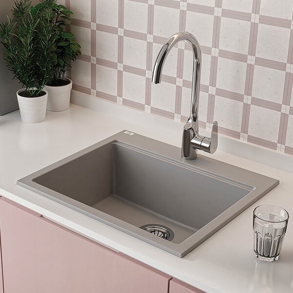 Laveo Tau chiuvetă din granit 57x50 cm gri/grafit/onix SBT510Y