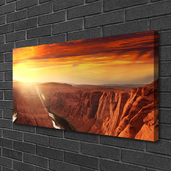 Tablou pe panza canvas Grand Canyon Peisaj Brun Aur Roșu
