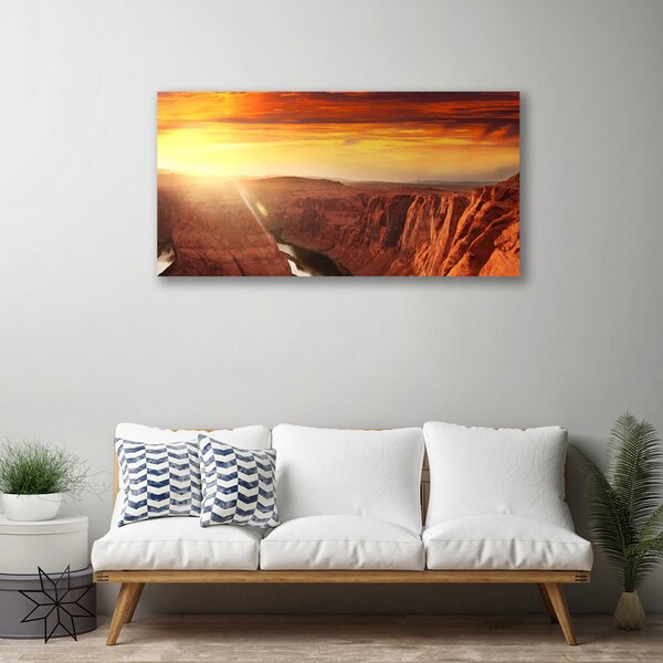 Tablou pe panza canvas Grand Canyon Peisaj Brun Aur Roșu