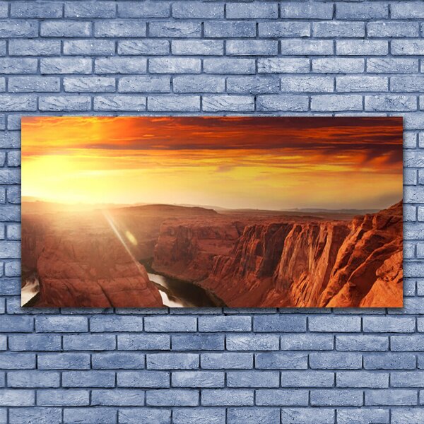 Tablou pe panza canvas Grand Canyon Peisaj Brun Aur Roșu