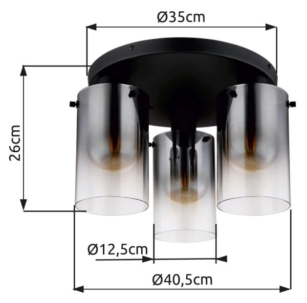 Lustră aplicată Globo 15907-3D FLORENTINA 3xE27/40W/230V