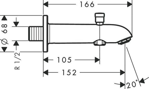 Hansgrohe pipă baterie de cadă crom 13423000