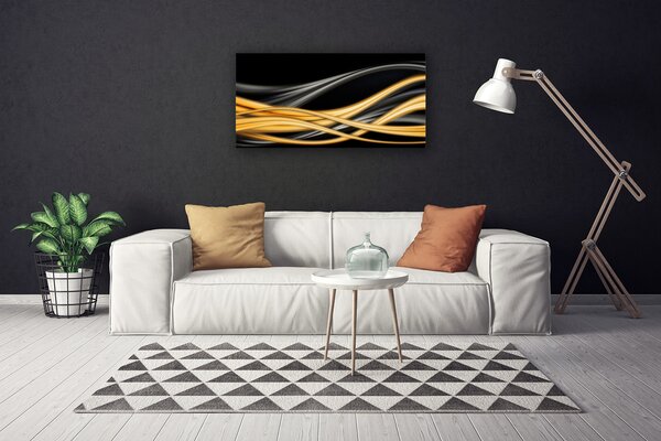 Tablou pe panza canvas Rezumat Arta negru aur galben