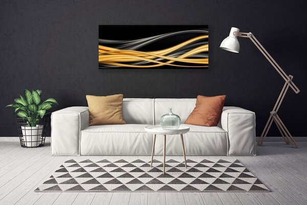 Tablou pe panza canvas Rezumat Arta negru aur galben