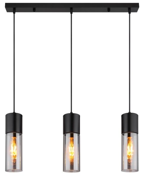 Globo 21000-3HBN - Lustră suspendată pe cablu ANNIKA 3xE27/25W/230V neagră