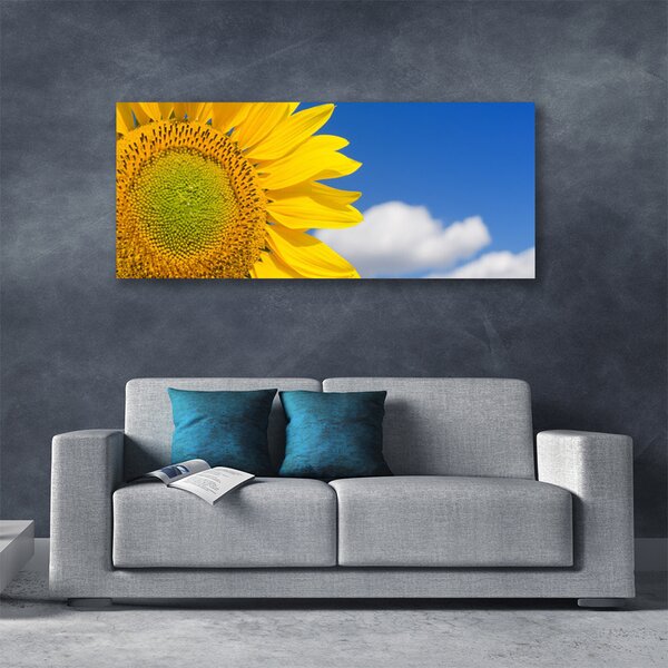 Tablou pe panza canvas Nori de floarea-soarelui Floral aur galben albastru
