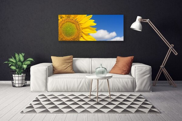 Tablou pe panza canvas Nori de floarea-soarelui Floral aur galben albastru