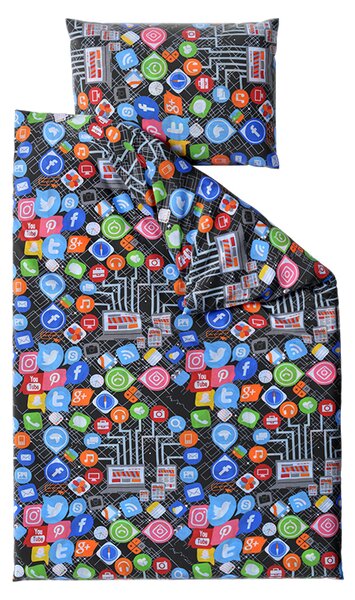 Lenjerie de pat din bumbac ICONOME colorata Dimensiune lenjerie de pat: 70 x 90 cm | 140 x 200 cm