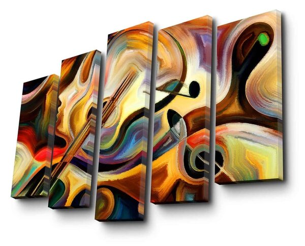 Tablou din mai multe piese Abstract Music, 105 x 70 cm