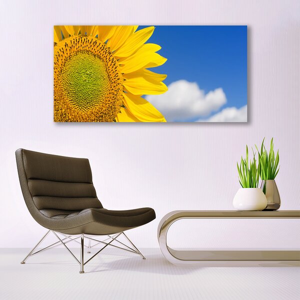 Tablou pe panza canvas Nori de floarea-soarelui Floral aur galben albastru