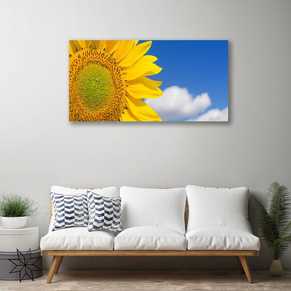Tablou pe panza canvas Nori de floarea-soarelui Floral aur galben albastru
