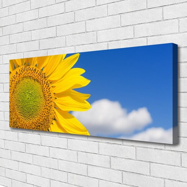 Tablou pe panza canvas Nori de floarea-soarelui Floral aur galben albastru