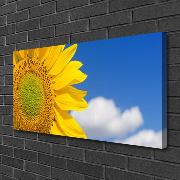 Tablou pe panza canvas Nori de floarea-soarelui Floral aur galben albastru