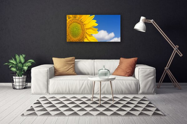 Tablou pe panza canvas Nori de floarea-soarelui Floral aur galben albastru