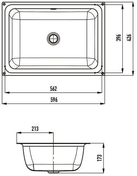 Kaldewei Cayono lavoar 59.6x42.6 cm dreptunghiular sub blat alb luciu 913706000001