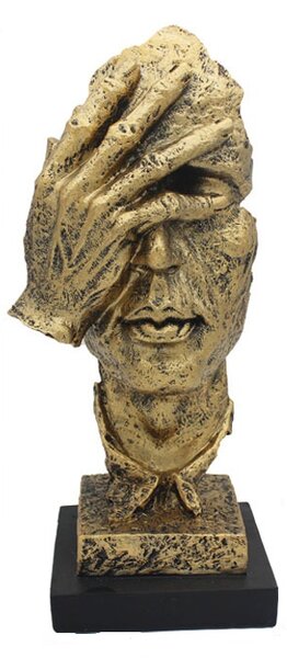 Statueta "nu vad", rasina, auriu, 33cm