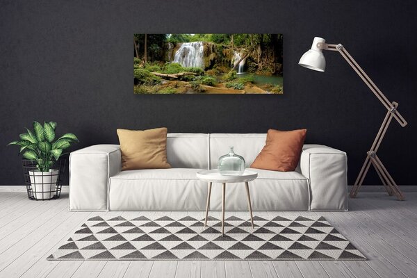 Tablou pe panza canvas Cascada River Natural Pădurea Verde Maro