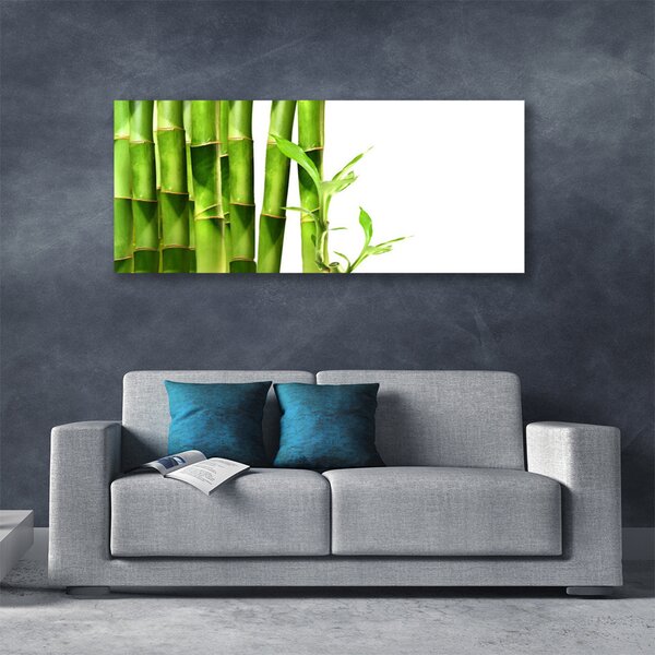 Tablou pe panza canvas Bamboo Floral Verde Alb