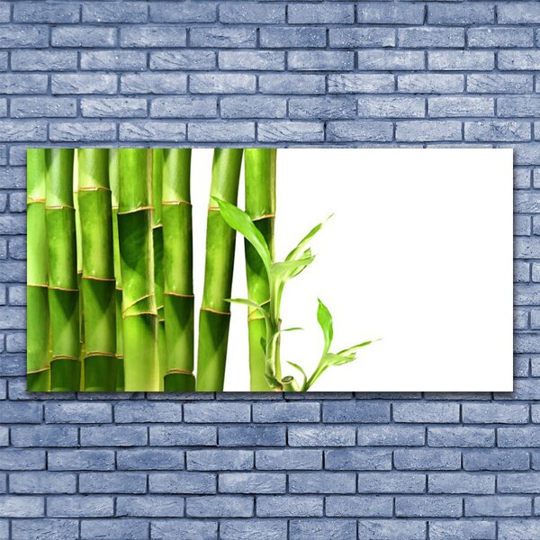 Tablou pe panza canvas Bamboo Floral Verde Alb