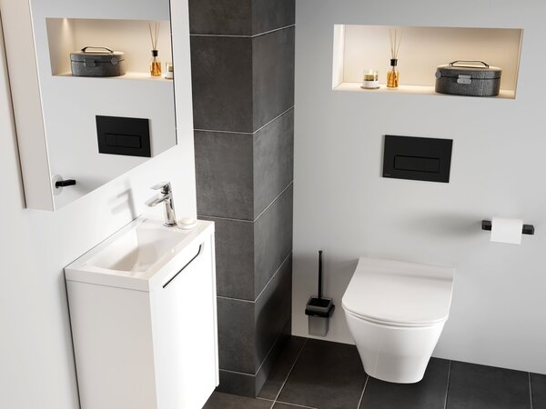 Ravak Uni Slim buton de spălare pentru WC negru X01744