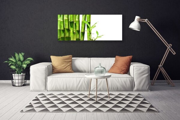 Tablou pe panza canvas Bamboo Floral Verde Alb