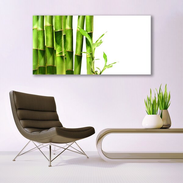 Tablou pe panza canvas Bamboo Floral Verde Alb