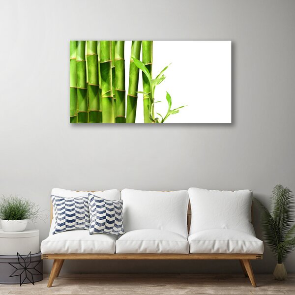 Tablou pe panza canvas Bamboo Floral Verde Alb