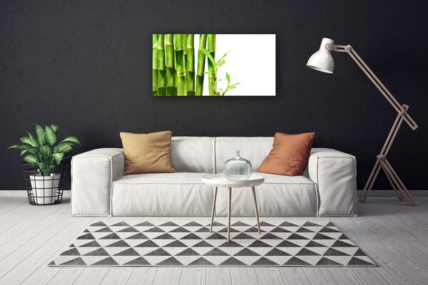 Tablou pe panza canvas Bamboo Floral Verde Alb