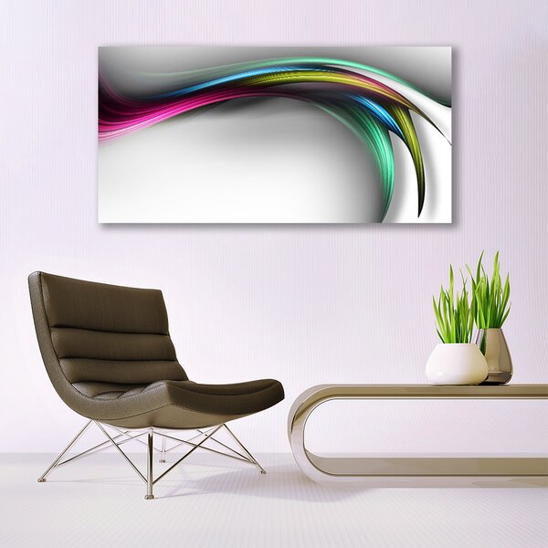 Tablou pe sticla Abstract Art Gri Alb Roșu Verde