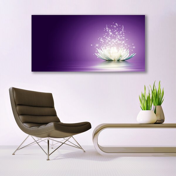 Tablou pe sticla Lotus Floral violet