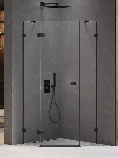 New Trendy Avexa Black cabină de duș 80x80 cm negru mat/sticlă transparentă EXK-3873