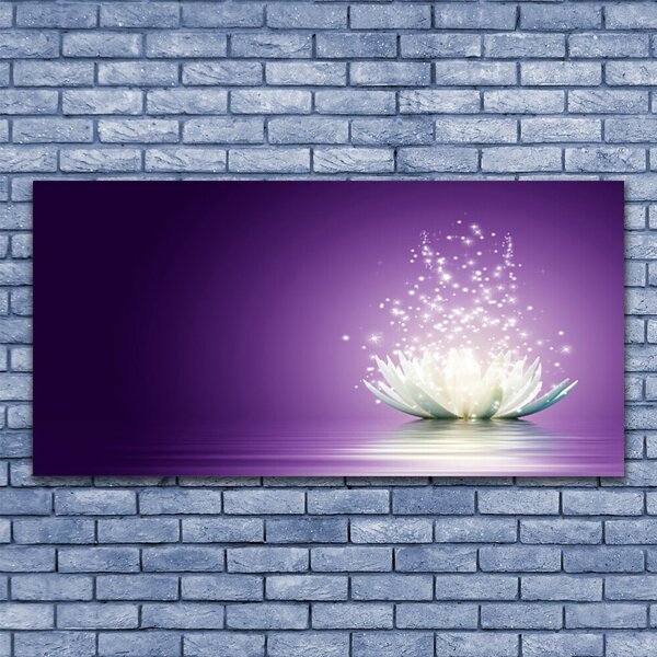 Tablou pe sticla Lotus Floral violet