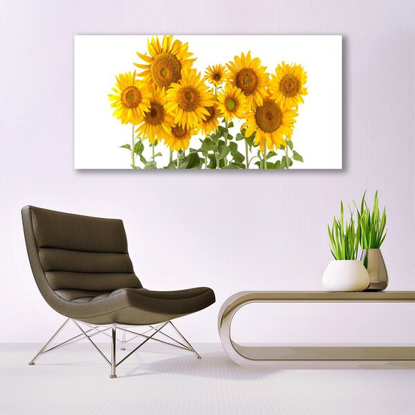 Tablou pe panza canvas Floarea soarelui Floral aur galben verde