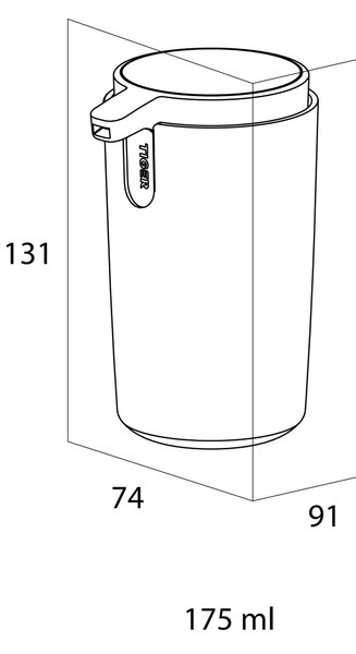 Tiger Carv dozator săpun 175 ml negru 800253
