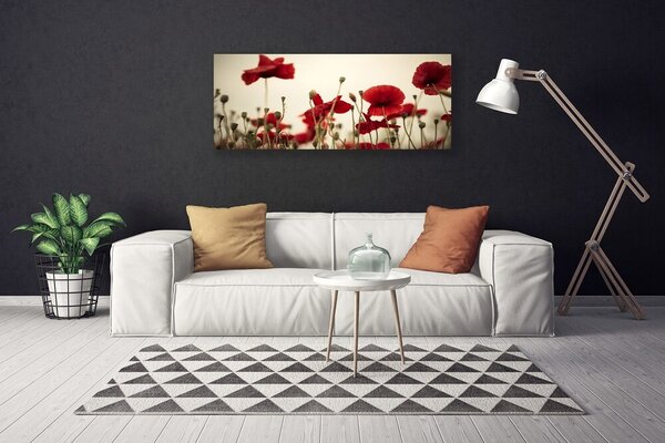 Tablou pe panza canvas Maci Floral Roșu Gri Verde