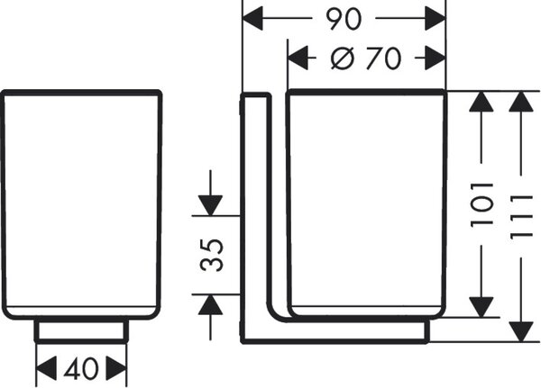 Axor Universal Rectangular cană pentru spălat dinți alb-crom 42604000