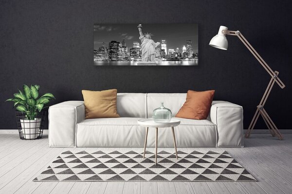 Tablou pe panza canvas Statuia Libertății din New York Case Gray