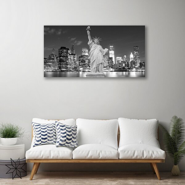 Tablou pe panza canvas Statuia Libertății din New York Case Gray
