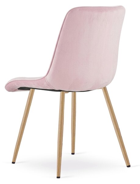 Scaun de masa SPLIT VELVET, roz deschis