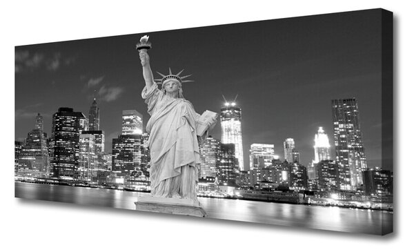 Tablou pe panza canvas Statuia Libertății din New York Case Gray